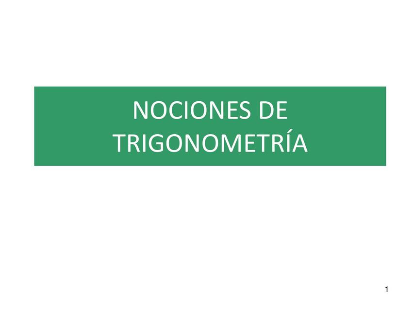 Nociones de Trigonometría 