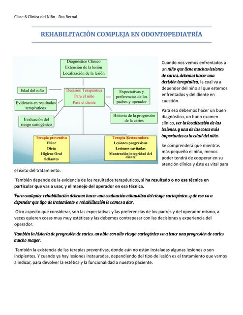 Rehabilitación Compleja en Odontopediatría