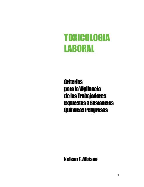 Toxicología Laboral 