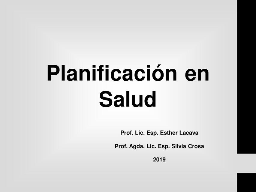 Planificación en Salud 