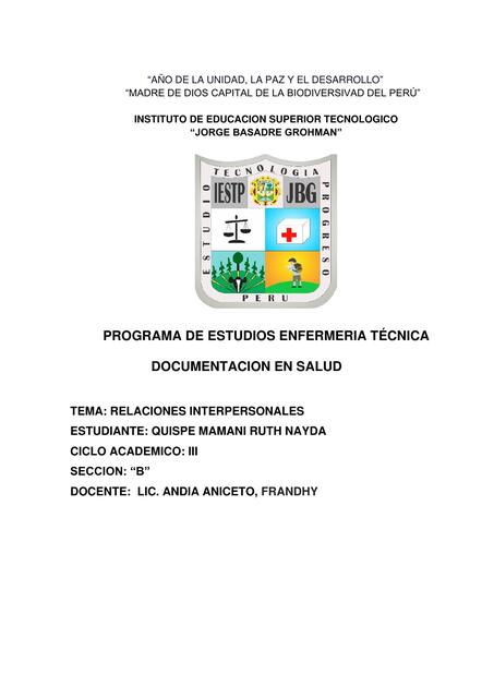 Relaciones interpersonales monografía   