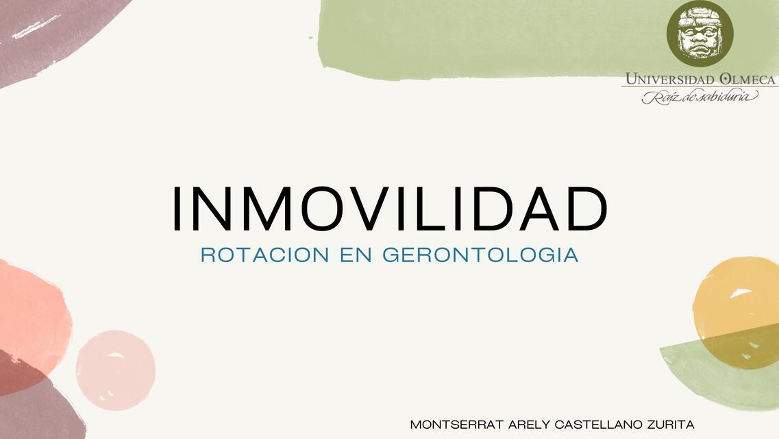 Inmovilidad rotación en gerontología  