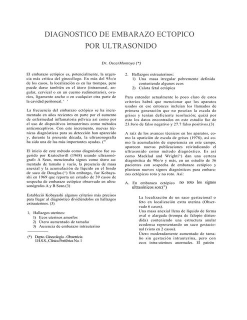 Diagnóstico de Embarazo Ectópico por Ultrasonido 