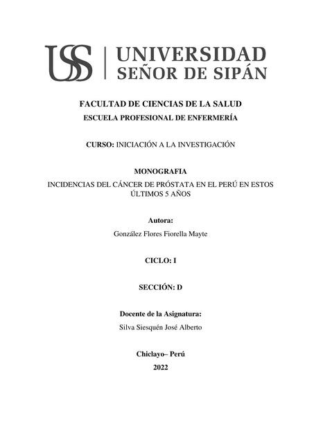 Indecencias del Cáncer de Próstata en el Perú 