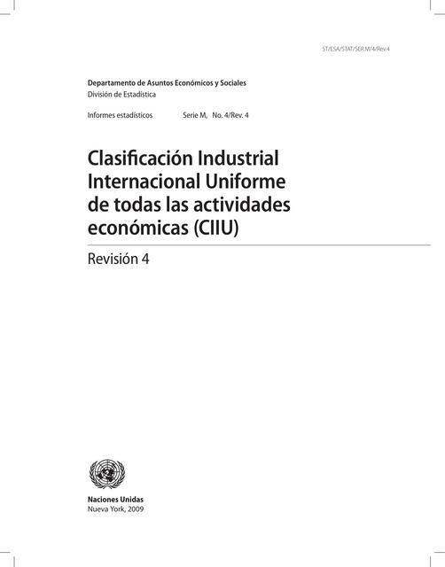 Clasificación industrial internacional uniforme de todas las actividades económicas (CIIU)