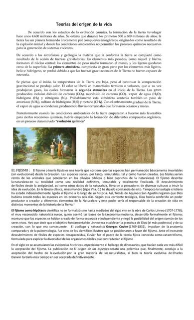 Teorías del Origen de la Vida | William Lechuga Carretero | uDocz