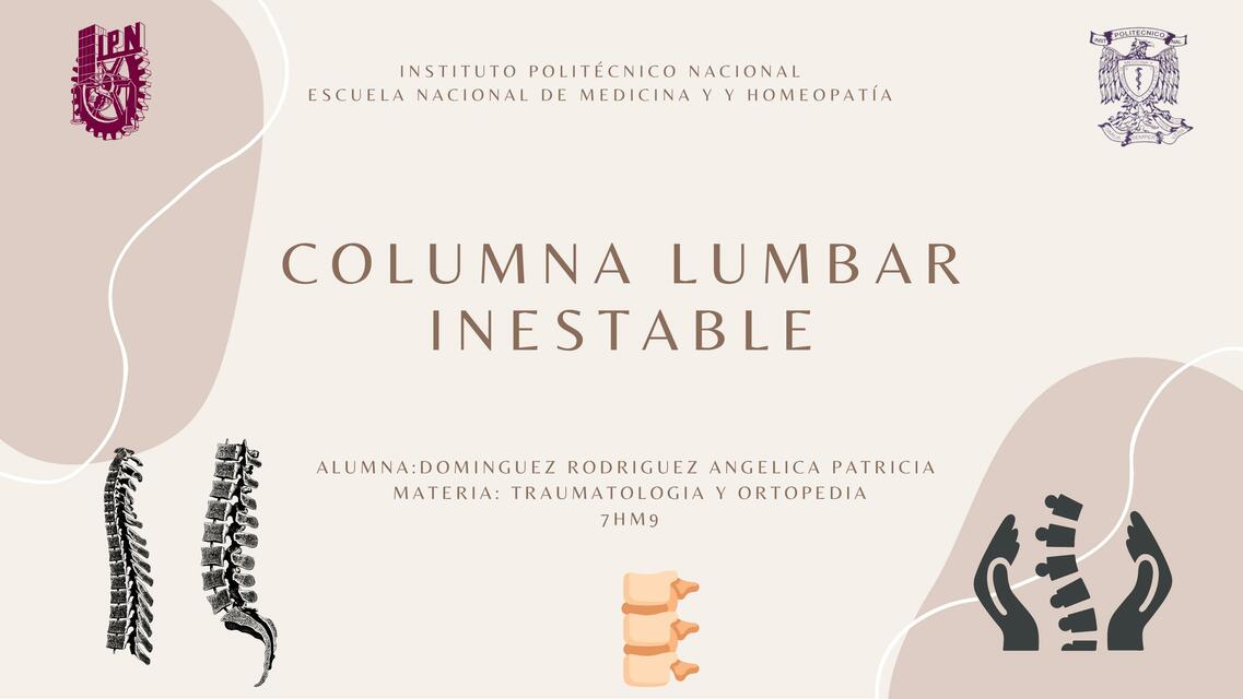 Columna lumbar inestable | Angie Dom | uDocz