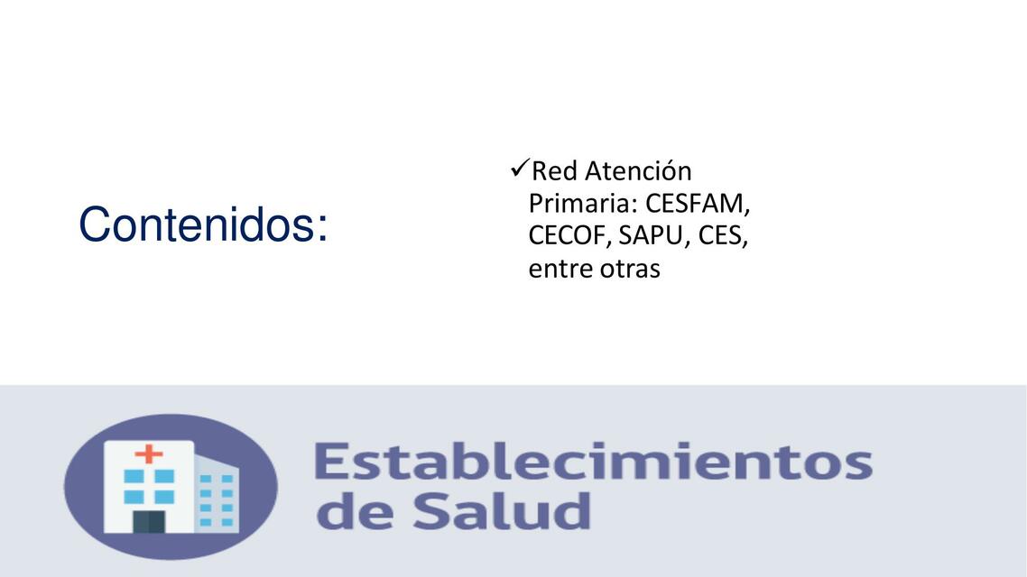 Establecimientos de Salud 