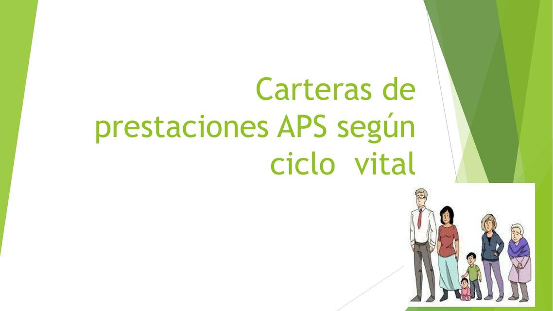 Carteras de Prestaciones APS según Ciclo Vital