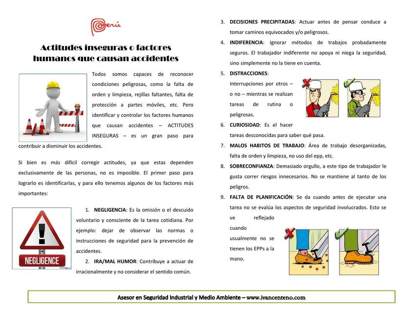 8 Actitudes que causan accidentes