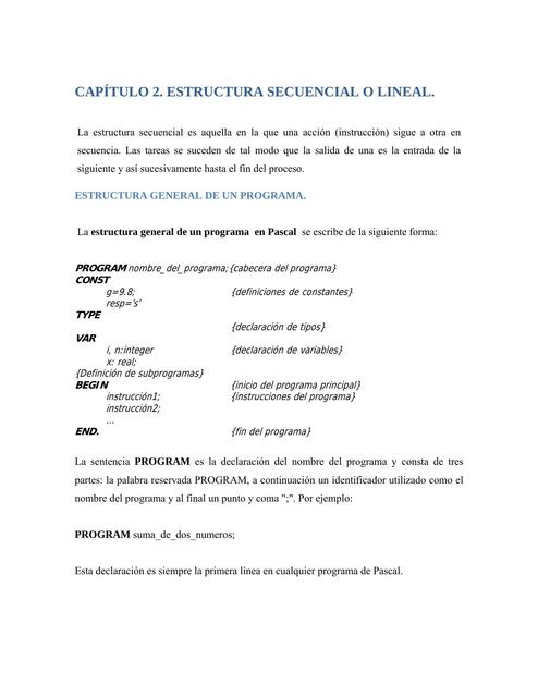 Capítulo II Estructura Secuencial