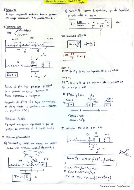 Movimiento Armónico Simple - Fisica