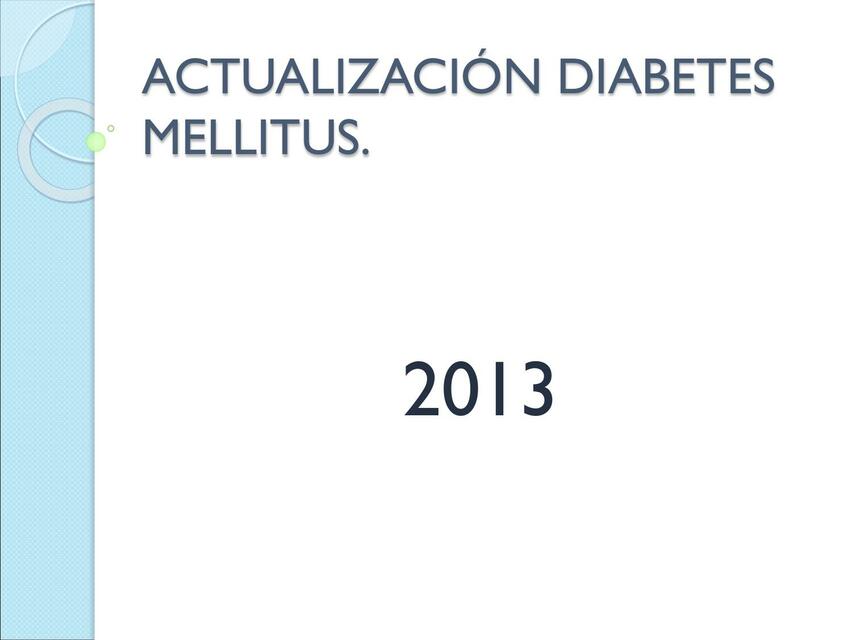 Actualización Diabetes Mellitus 