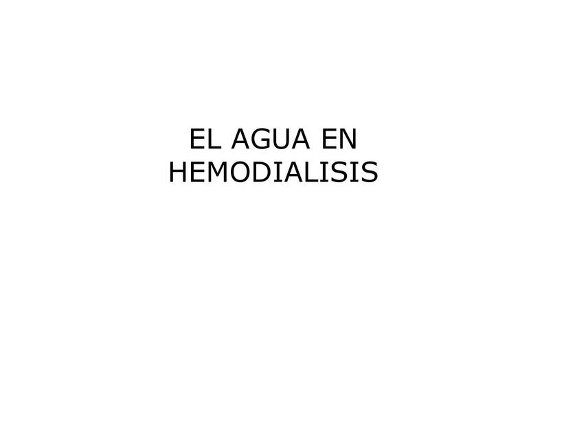 El Agua en Hemodiálisis 