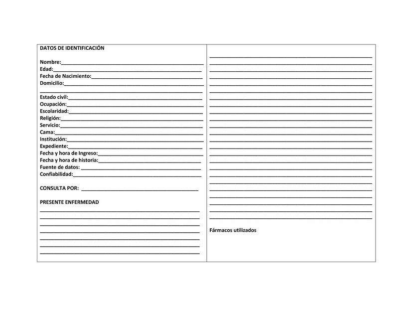 Historia clinica planilla 