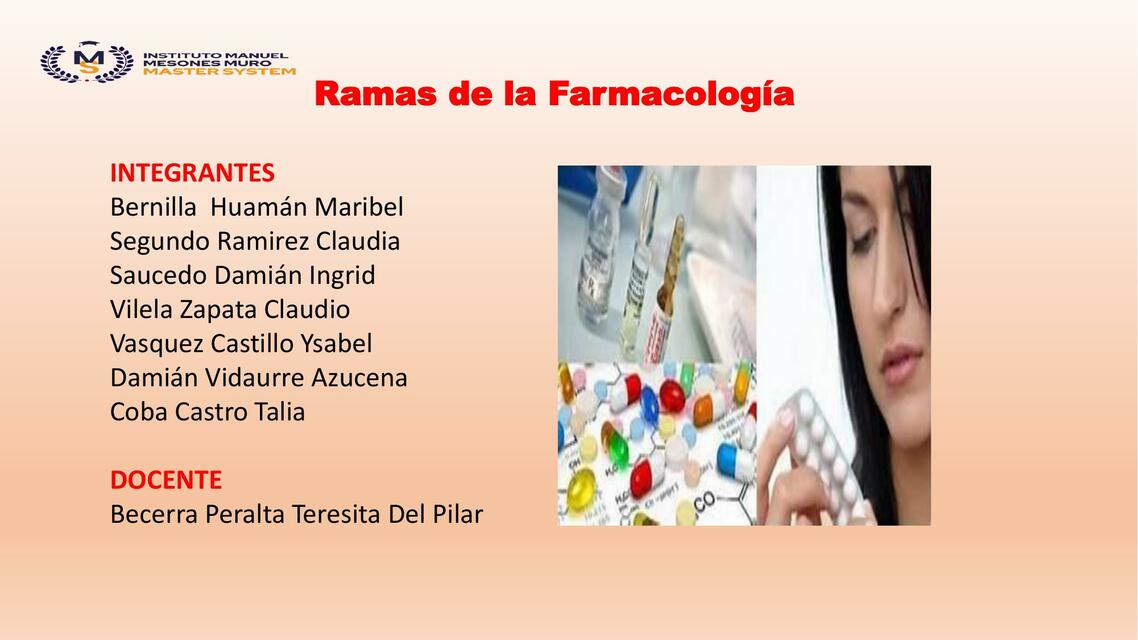 Ramas de la Farmacología grupo 2