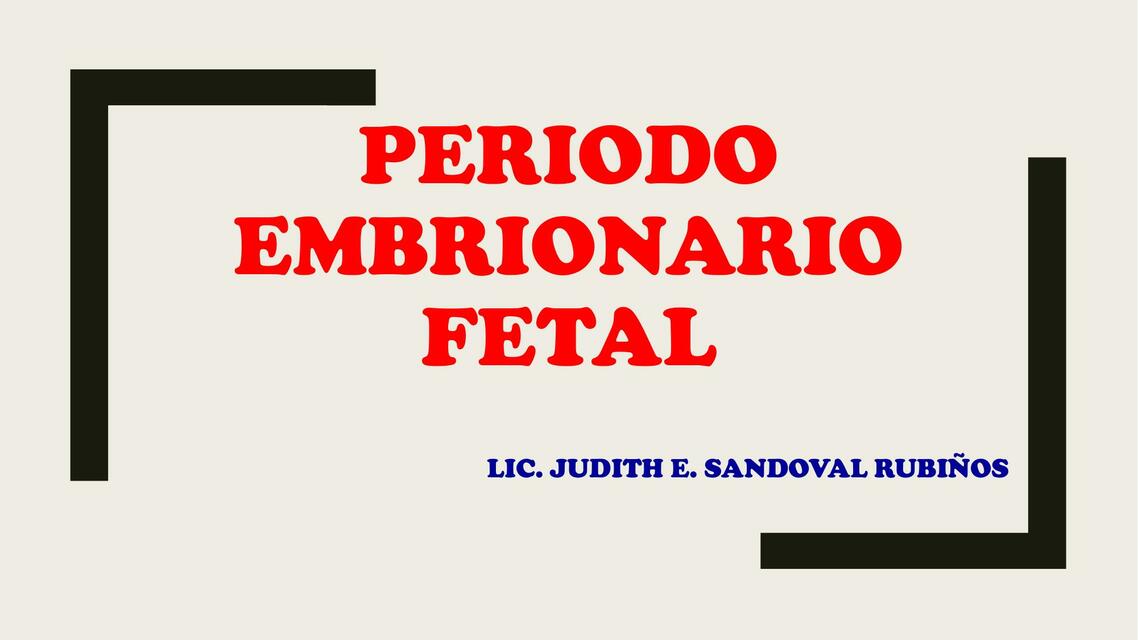 Periodo embrionario fetal