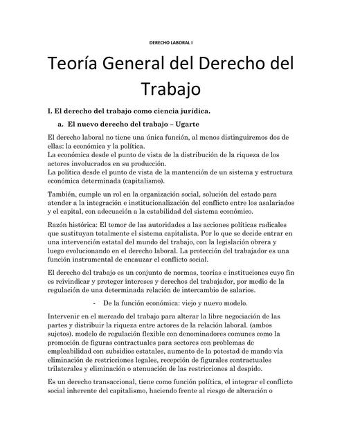 Teoría General del Derecho del Trabajo