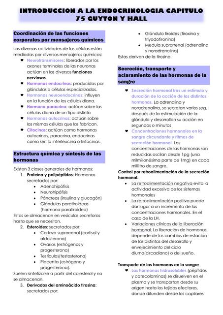 Introducción a la endocrinología 