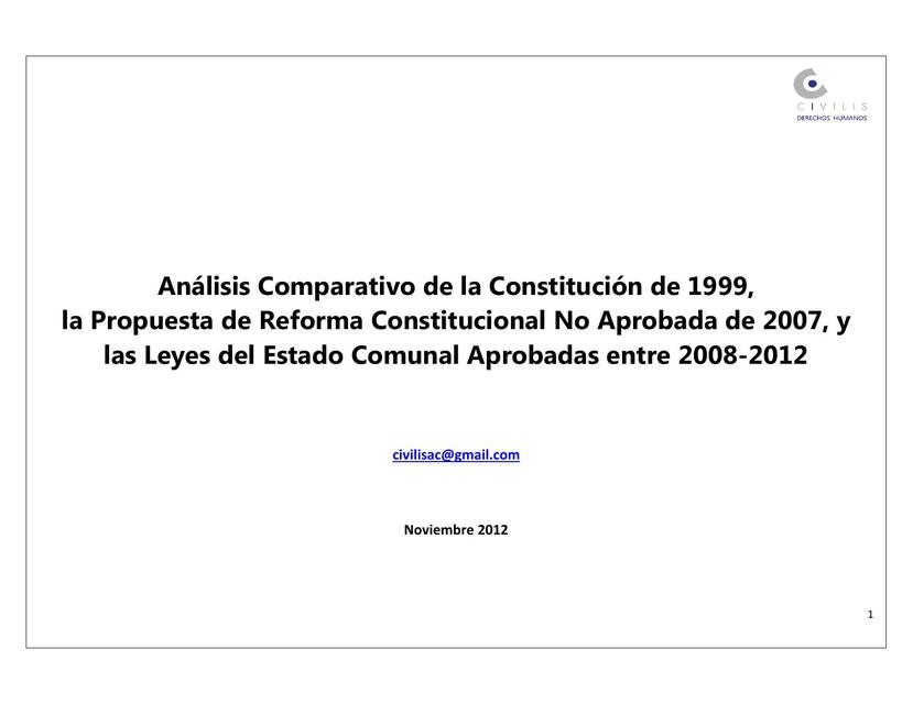 Análisis comparativo de la constitución  