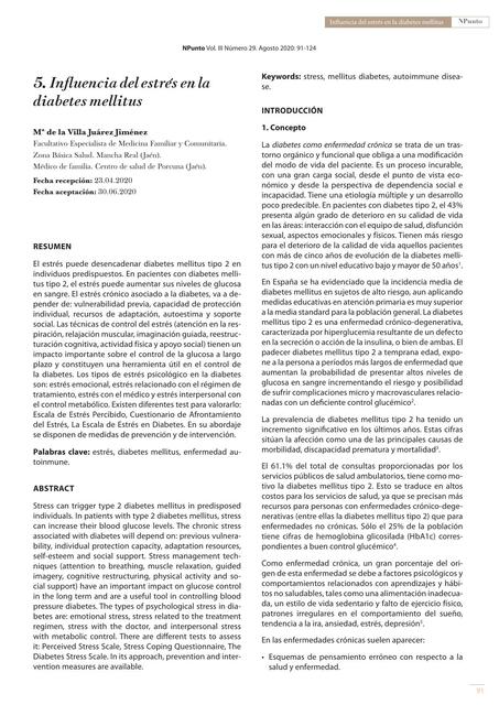 Influencia del Estrés en la Diabetes Mellitus 