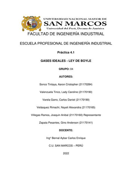 Gases Ideales- Ley de Boyle 