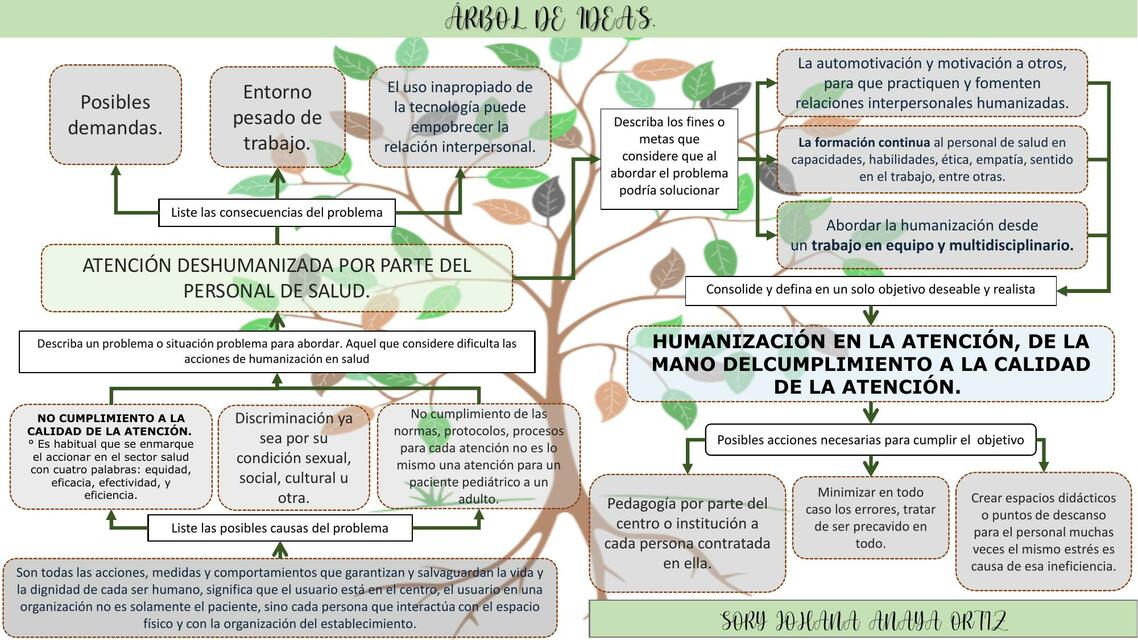 Árbol de ideas - Humanización en salud