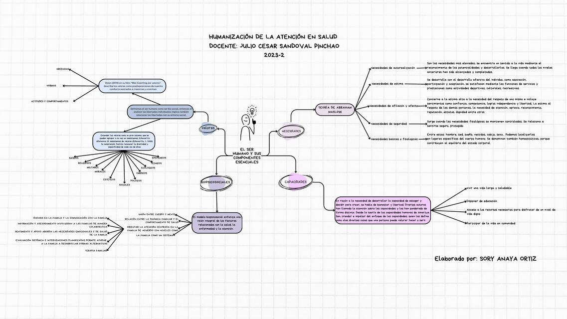 Mapa mental humanización en salud