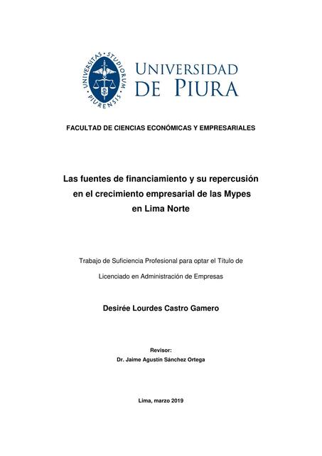 Fuentes de financiamiento