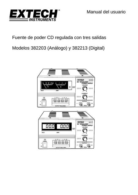 Fuente de poder CD regulada con tres salidas  