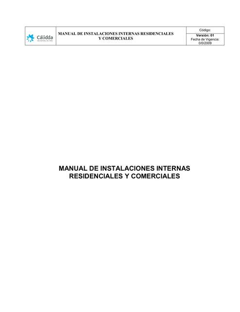 Manual de instalaciones internas residenciales y comerciales                         