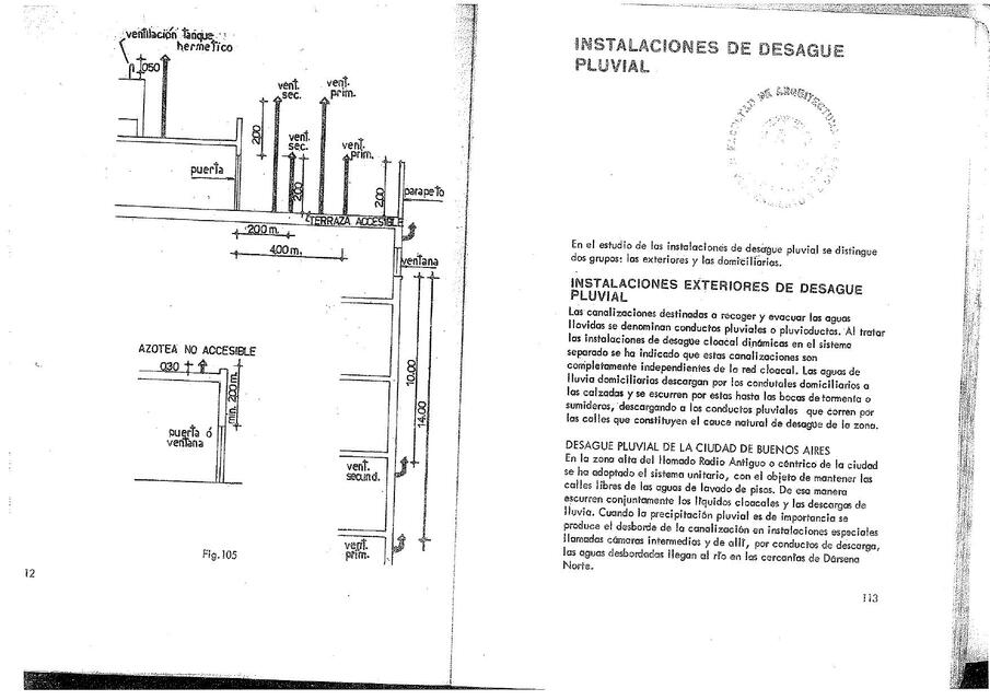 Instalaciones de desagüe pluvial