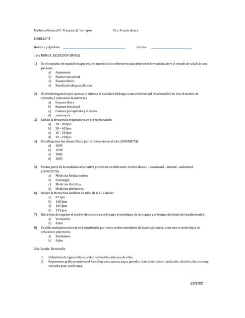 Medicina General II francys modelo B 1