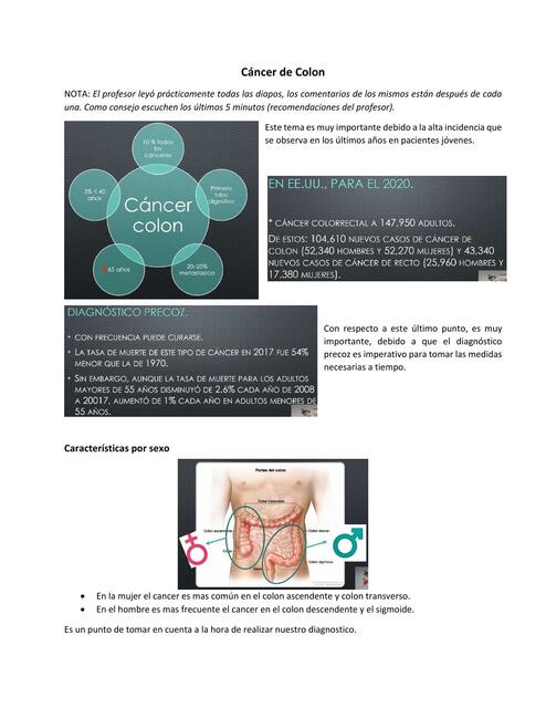 Cirugía I Par Clase 15 Cáncer de colon