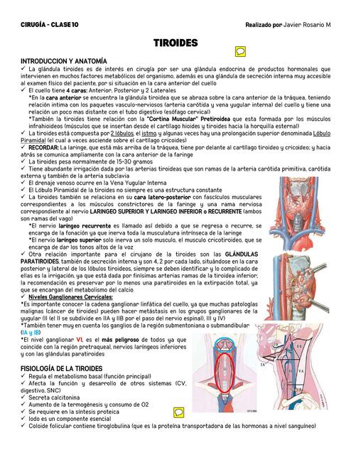 Cirugía I Par Clase 10 Cirugia Tiroides