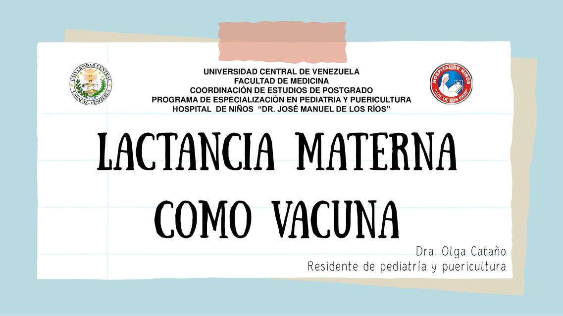 Lactancia materna como vacuna 