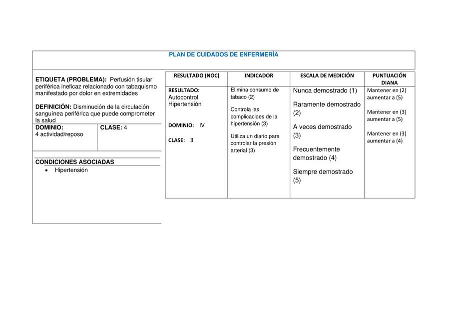 Plan de Cuidados de Enfermería  