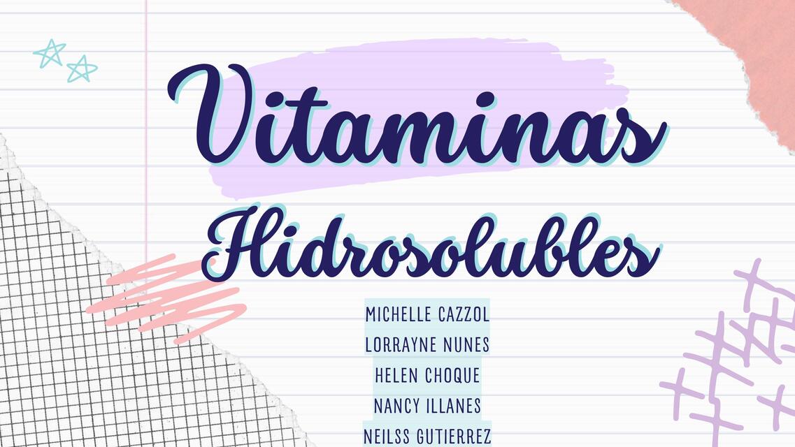 Vitaminas Hidrosolubles 