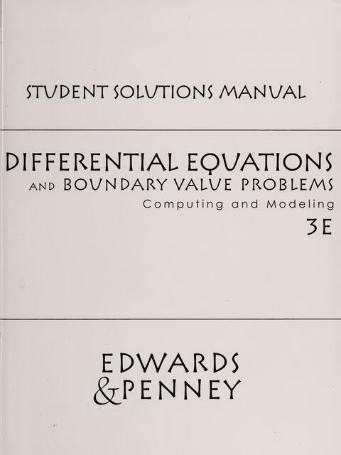 Solutions Differential Equation boundary value