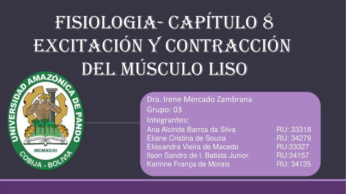 Excitación y contracción del musculo liso 