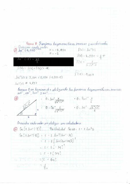 Cálculo - Purcell: Conjunto de problemas 6.8, Funciones Trigonométricas inversas