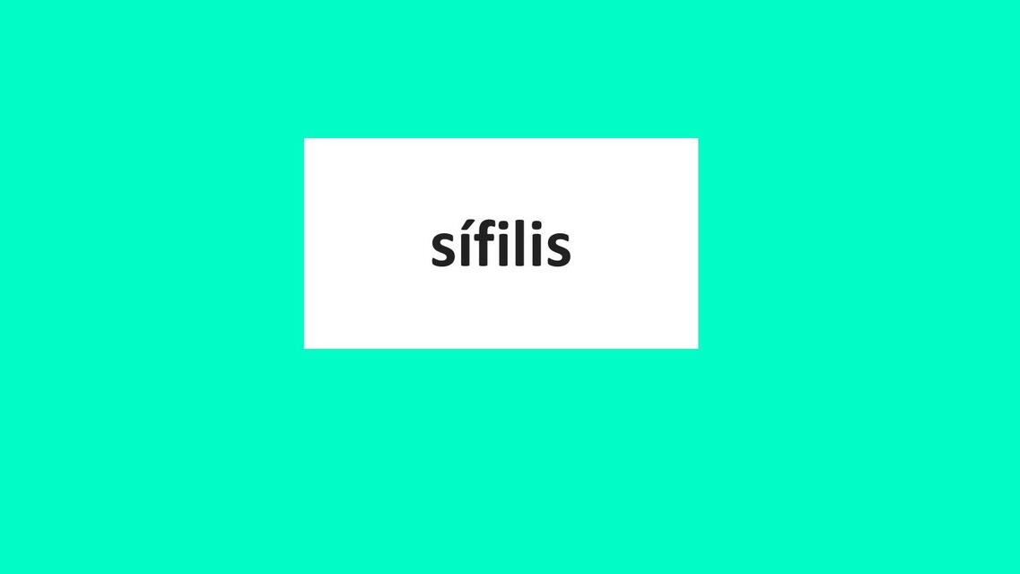 Sífilis