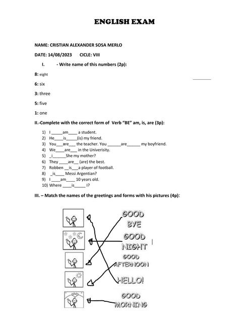 English exam 