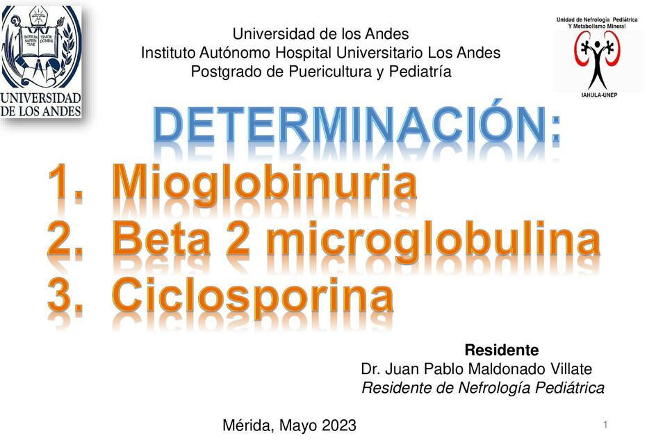 Determinación: mioglobinuria 