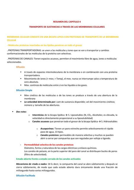 Transporte de Sustancias a Través de las Membranas Celulares 