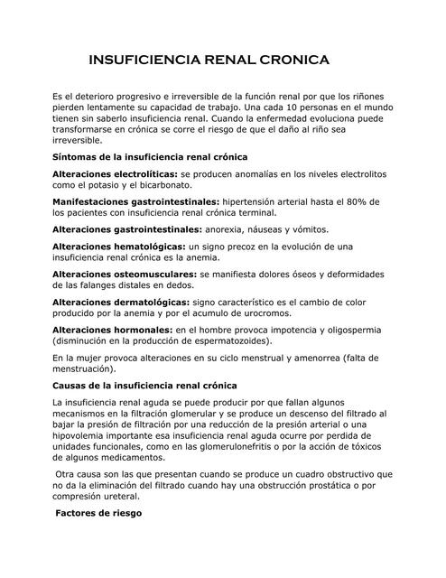 Insuficiencia Renal Crónica 