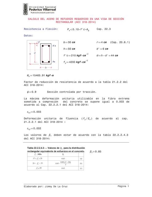 Diseño de Viga ACI 318