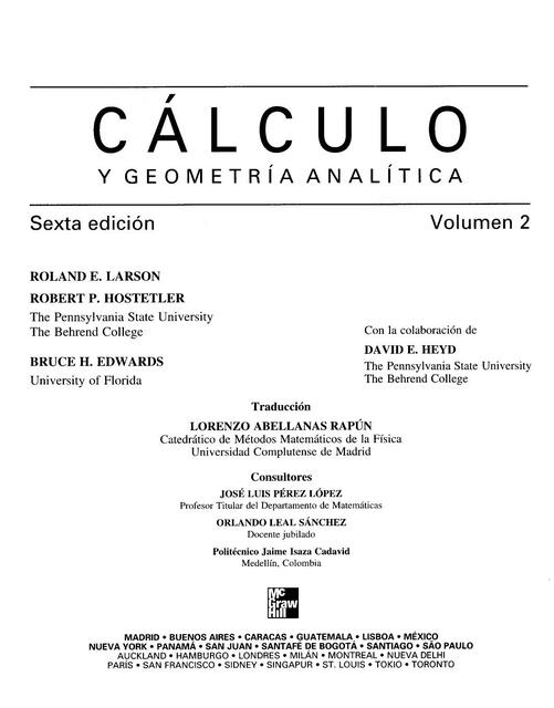 Cálculo y Geometría Analítica 