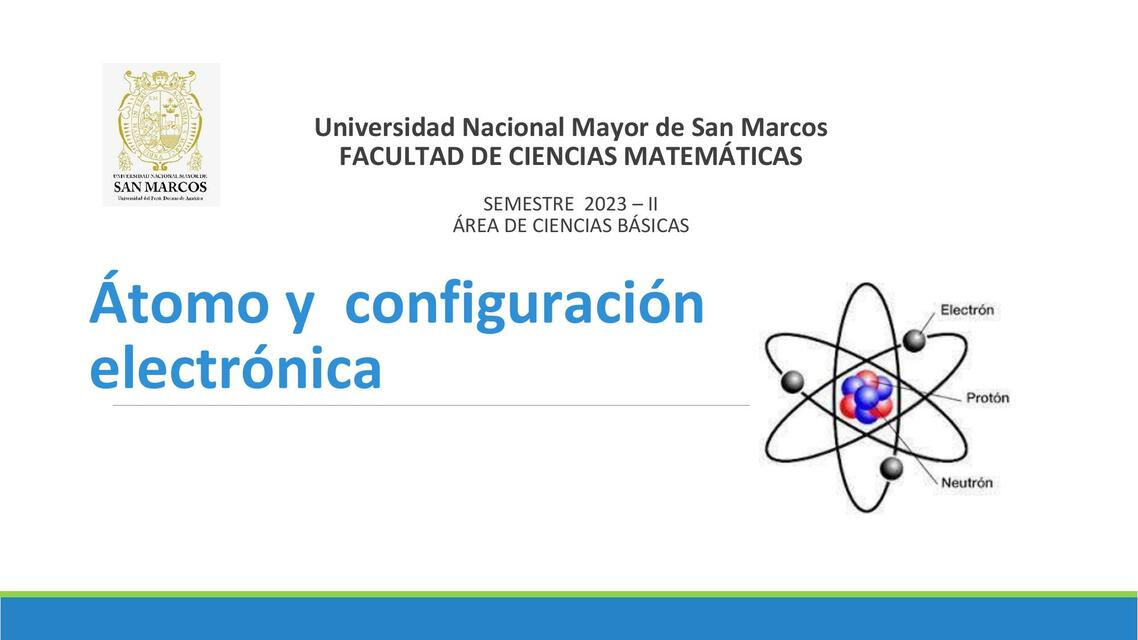 Átomo y  configuración electrónica