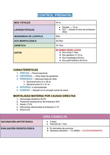 Control prenatal